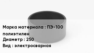 Заглушка полиэтиленовая ПЭ-100 полиэтилен D=250 электросварная
